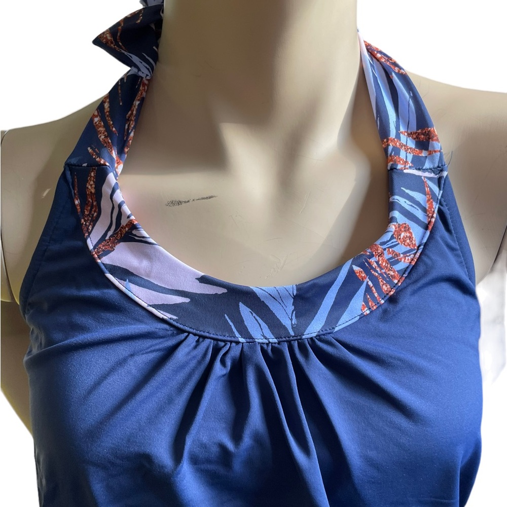 Hapari Sparkle Blouson Halter Tie Tankini Swim Top Size Small - Picture 13 of 13